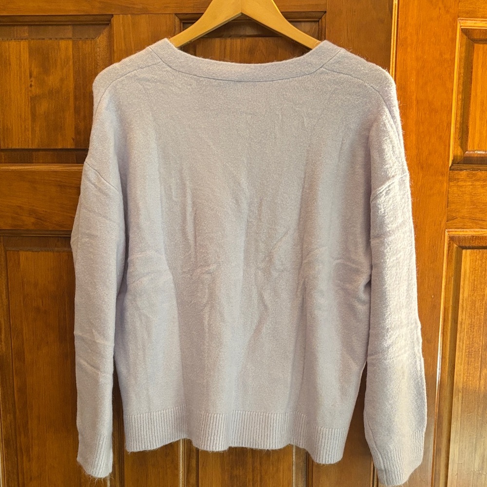 LOFT Light Purple V-Neck Cardigan - Picture 8 of 9
